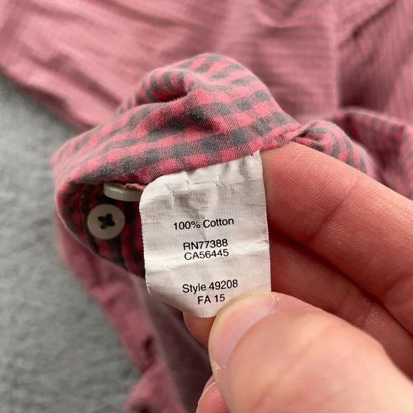 J Crew Shirt Mens XL Red Gray Gingham Check Button Down Cotton Preppy Casual - Picture 10 of 11